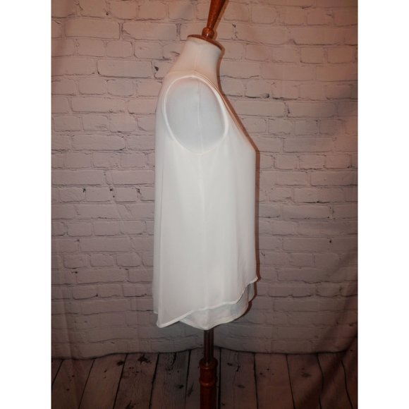 CHICO'S Top Blouse 0 Small White Layered Tank - Picture 3 of 5